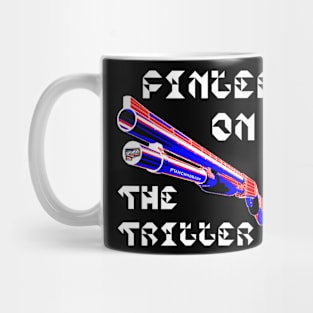 Finger On The Trigger, v. White Text Mug